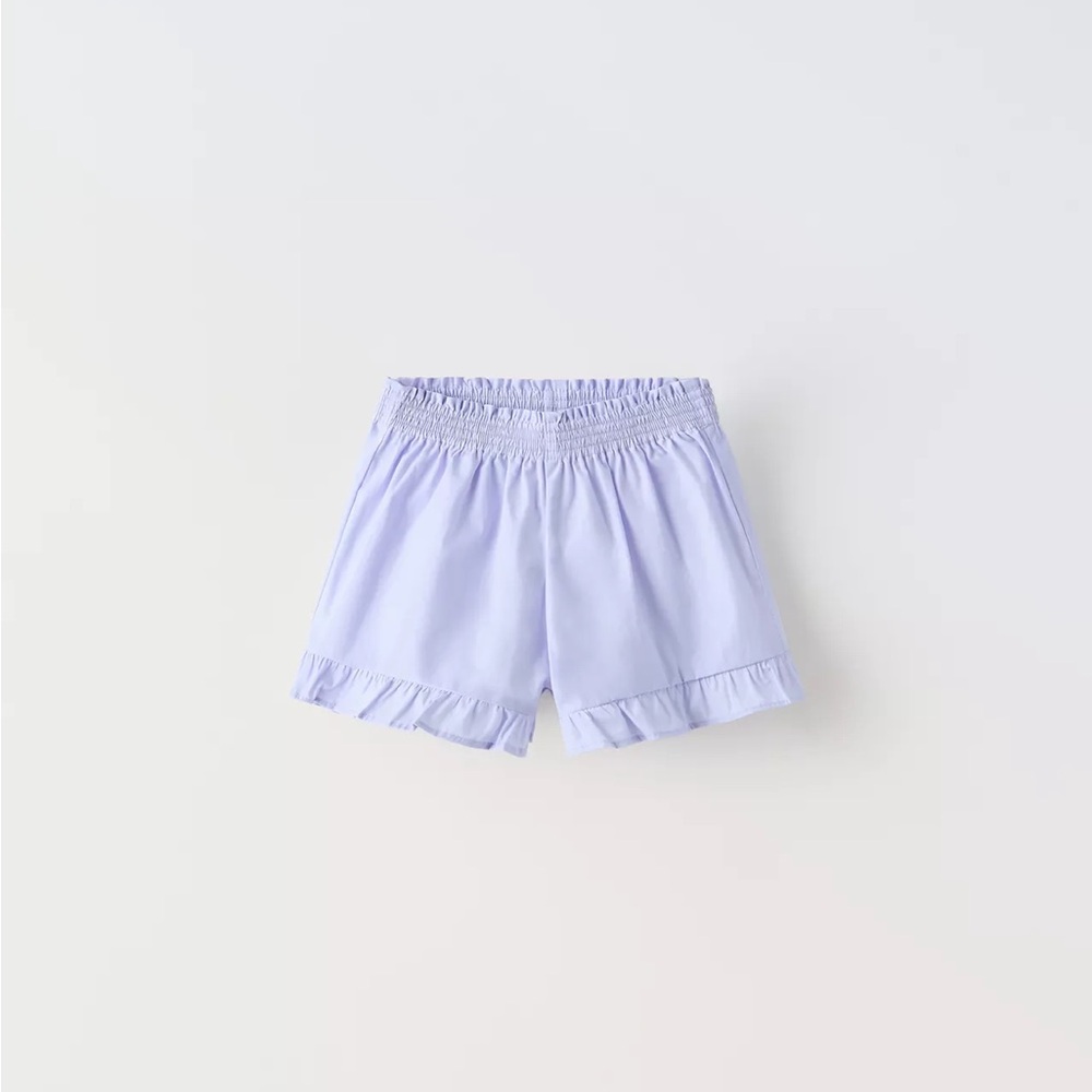 NWT Zara 3Y ruffled poplin shorts